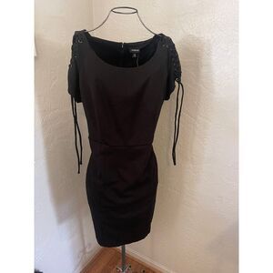 Torrid Black dress size 16 lace up sleeves
